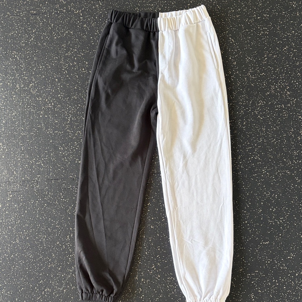 Black and White Jogger Pants